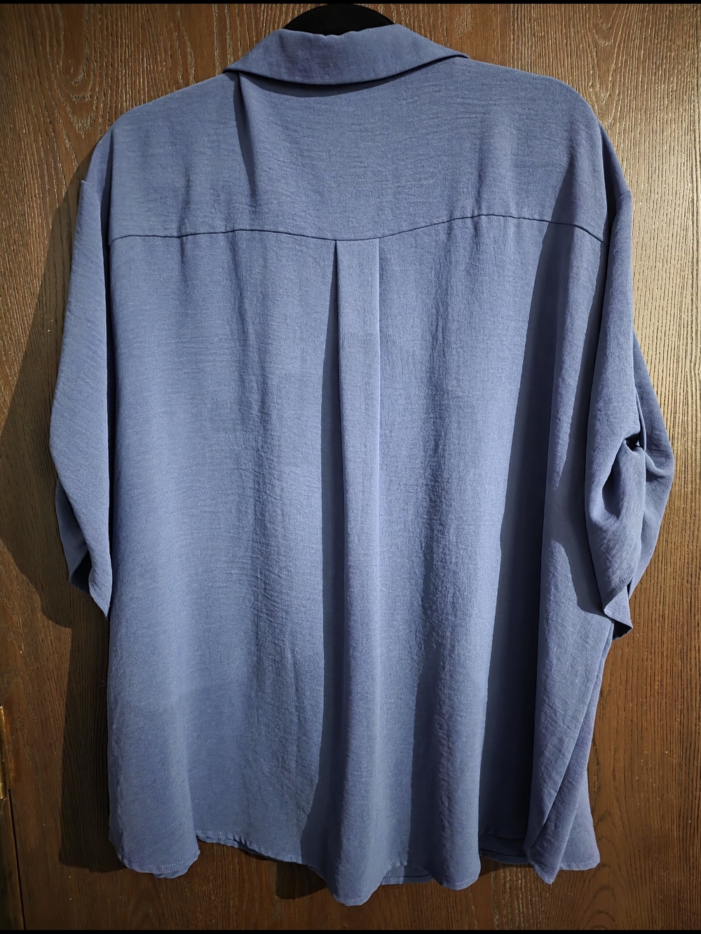 Relaxed Button-Front Blouse in Slate Blue - Picture 2 of 4